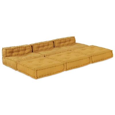 vidaXL Modularni poufi 4 kosa rumene tkanine