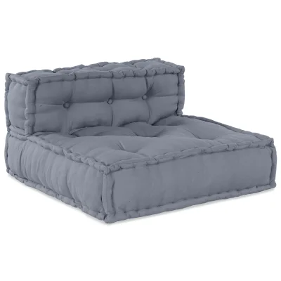 vidaXL 4-sedežna modularna pouf sofa konvertibilna siva tkanina