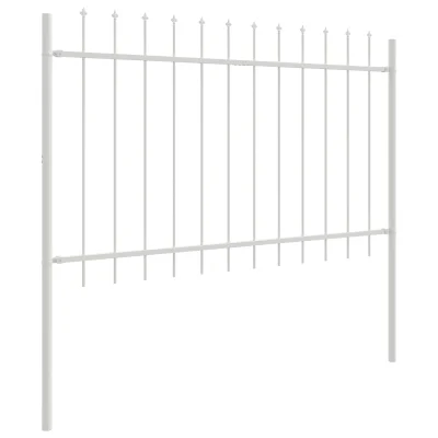 vidaXL Ogrediva z vrhunskimi konicami, bela, 8,5 x 1,2 m, jeklo