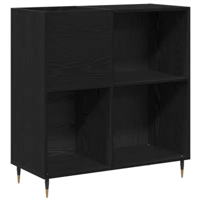 vidaXL Kabinet za plošče Črna Oreh 84,5x38x89 cm Inženirski les