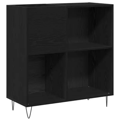 vidaXL omara za plošče črna hrastovina 84.5x38x90 cm inženirski les
