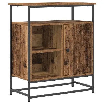 vidaXL Stranski stol z starim lesom 69x35x80 cm iz inženirskega lesa in jekla