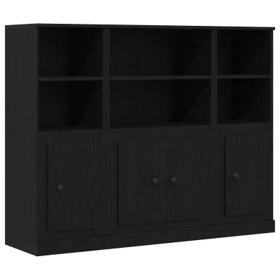 vidaXL Visoki kabinet Črna hrast 132x35,5x103,5 cm Inženirski les