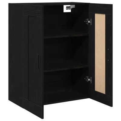vidaXL Stenski kabinet Črn hrast 69,5x34x90 cm, iz inženirskega lesa