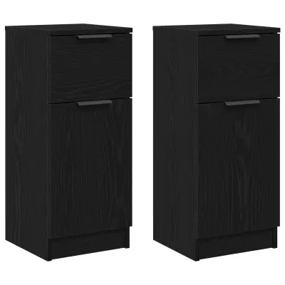 vidaXL Stranski kabinet iz črnega hrasta 30x30x70 cm MDF
