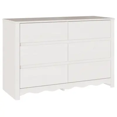 vidaXL Komoda "DRAMMEN" Bela 111x43x73,5 cm Masivno borovo les