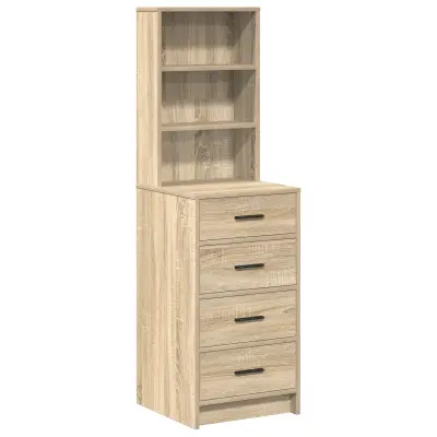 vidaXL Visoki predalnik Sonoma hrast 40x41x135 cm Inženirski les