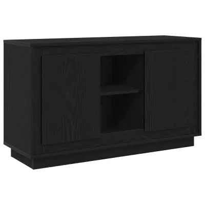 vidaXL Stranski omarica Črna Oreh 102x35x60 cm Inženirski les