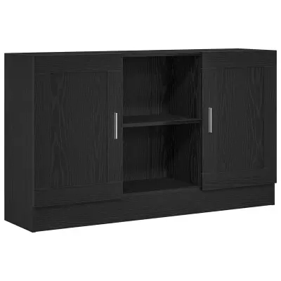 vidaXL Stranski odbor Črno hrast 120x30,5x70 cm iz inženirskega lesa