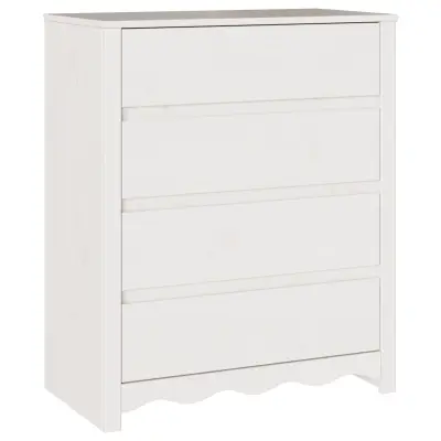 vidaXL Predalnik "DRAMMEN" Bela 76,5x40x91 cm Masiven les bor