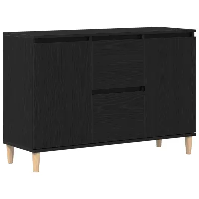 vidaXL Stranska škatla Črna hrast 101x35x60 cm Odpornost proti črepinjam