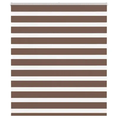 vidaXL Zebra senčilo rjave 120x150 cm tkanina širina 115,9cm poliester