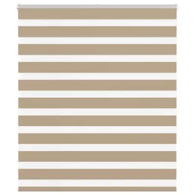 vidaXL Zebra senčilo peščeno rjava 135x150 cm tkanina širina 130,9 cm