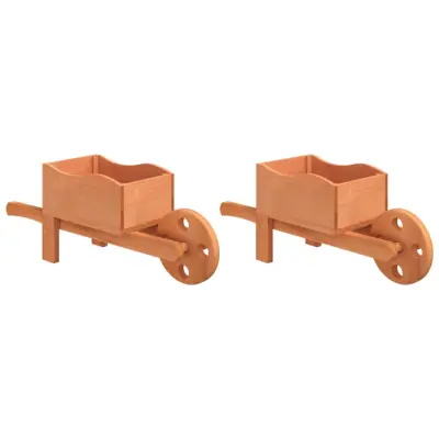 vidaXL Cvetlično korito samokolnica 2 kosa 47x15x19 cm trden les jelke