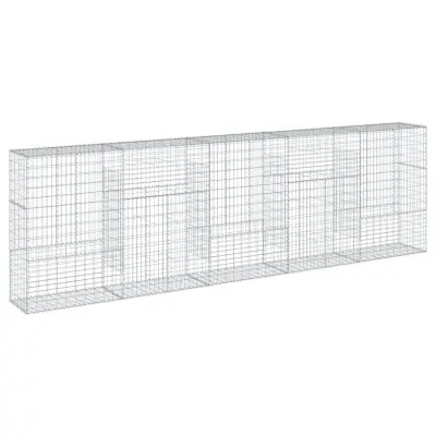 vidaXL Gabionska košara s pokrovom 500x50x150 cm pocinkano železo