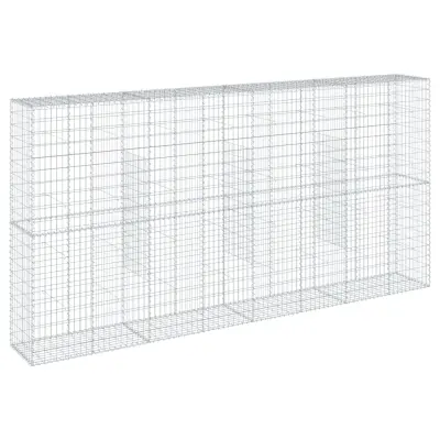 vidaXL Gabionska košara s pokrovom 400x50x200 cm pocinkano železo