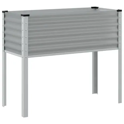 vidaXL Vrtna greda siva 100x41x90 cm jeklo