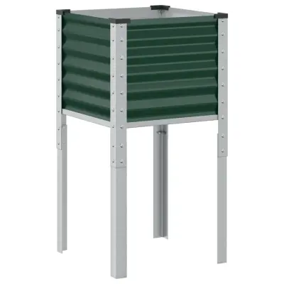 vidaXL Vrtna greda zelena 45x45x88 cm jeklo