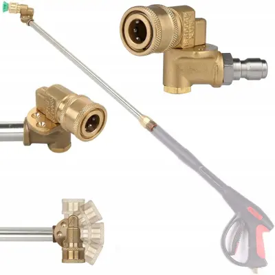 Rosfix Zasukljiv Adapter 1/4'''' za Brizgalno Glavo – Medeninast, 310 bar, 60°C, 4500 PSI | Hitro Priključevanje