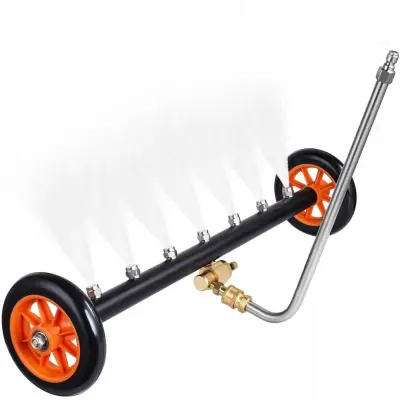 Rosfix Lanca za Pranje Podvozja na Kolesih – 7 Šob, 1/4'''' Hitri Priključek, 53,3×12,7 cm, Inox/Medenina