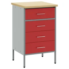 vidaXL Delovna omara Rdeča 50x55x85 cm Jeklo