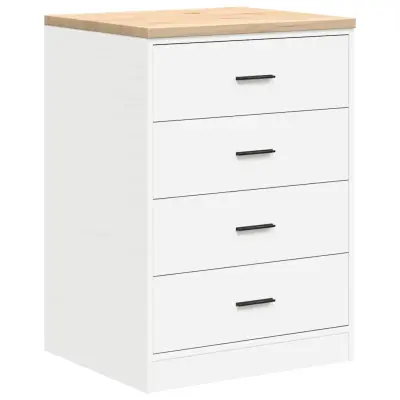 vidaXL Garažna omara za shranjevanje bela 60x51x85 cm trdna borovina