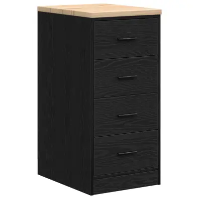 vidaXL Garažna omara za shranjevanje črna 40x51x85 cm trdna borovina