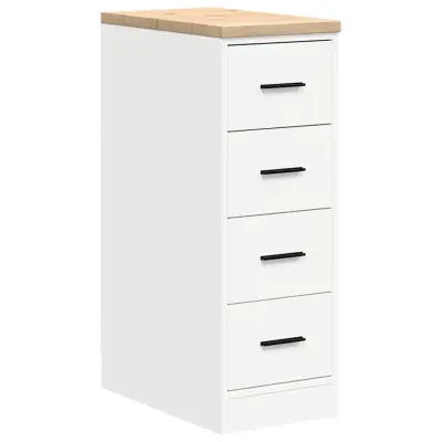 vidaXL Garažna omara za shranjevanje bela 30x51x85 cm trdna borovina