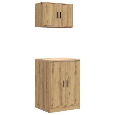 vidaXL Garažne omare 2 kosa artisan hrast inženirski les
