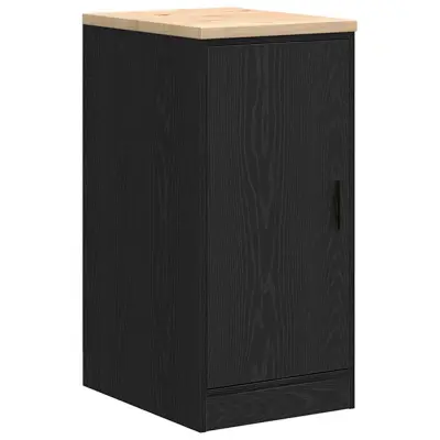 vidaXL Garažna omara za shranjevanje črna 40x51x85 cm trdna borovina