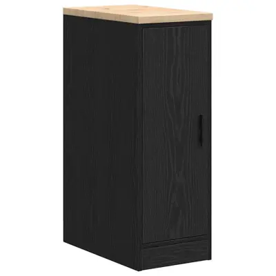vidaXL Garažna omara za shranjevanje črna 30x51x85 cm trdna borovina