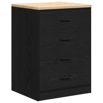 vidaXL Garažna omara za shranjevanje črna 60x51x85 cm trdna borovina