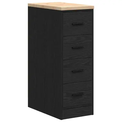 vidaXL Garažna omara za shranjevanje črna 30x51x85 cm trdna borovina