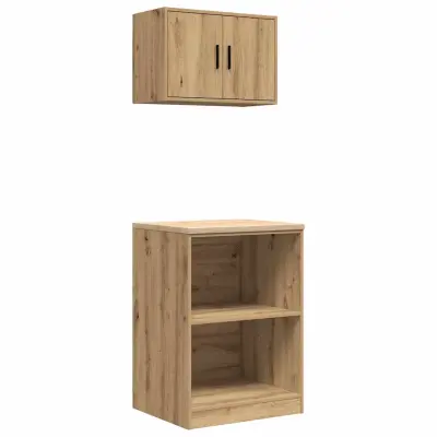 vidaXL Garažne omare 2 kosa artisan hrast inženirski les