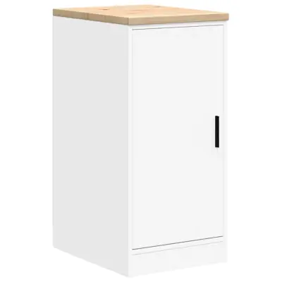 vidaXL Garažna omara za shranjevanje bela 40x51x85 cm trdna borovina