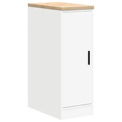 vidaXL Garažna omara za shranjevanje bela 30x51x85 cm trdna borovina