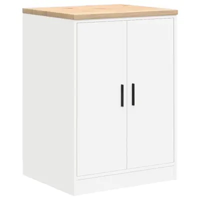 vidaXL Garažna omara za shranjevanje bela 60x51x85 cm trdna borovina