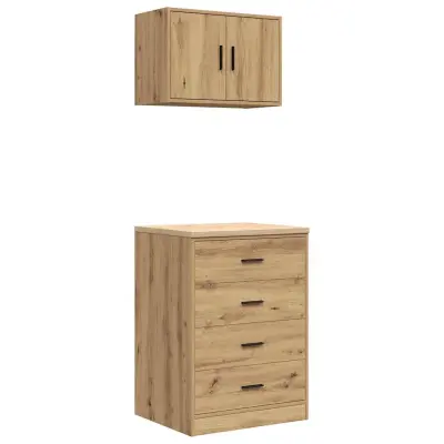 vidaXL Garažne omare 2 kosa artisan hrast inženirski les