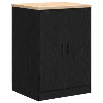 vidaXL Garažna omara za shranjevanje črna 60x51x85 cm trdna borovina