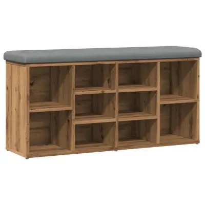 vidaXL Lavica za čevlje Artisan Oak 102x32x50 cm Inženirski les