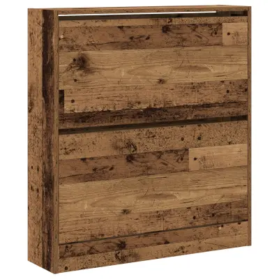 vidaXL Omara za čevlje z zložljivim predalom staro les 80x21x87,5 cm