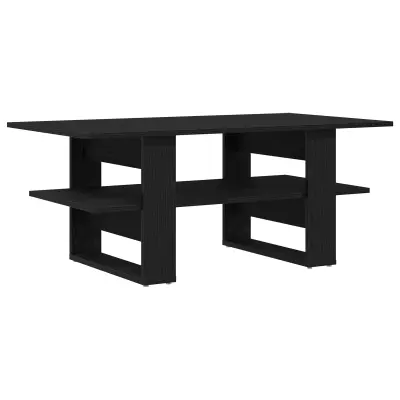 vidaXL Klubska miza Črna Oreh 102x55x42 cm Inženirski les