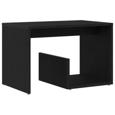 vidaXL Stranska miza Črna Oreh 59x36x38 cm Inženirski les