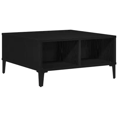 vidaXL Klubska miza Črna Oreh 60x60x30 cm Inženirski les