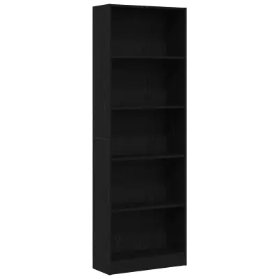 vidaXL Črni hrast knjižni regal - 60x24x176 cm