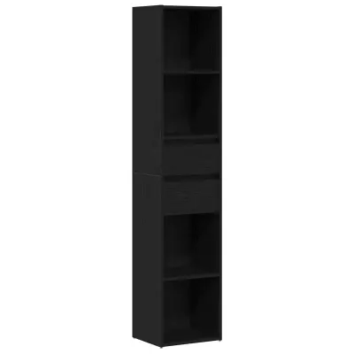 vidaXL Knjiga Kabinet Modular Črna Oreh 36x30x171 cm Inženirski les