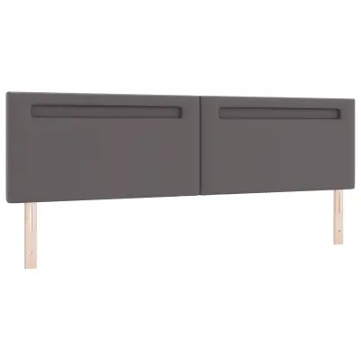 vidaXL Vzglavje Enostaven dizajn Siva 200 cm Umetno usnje