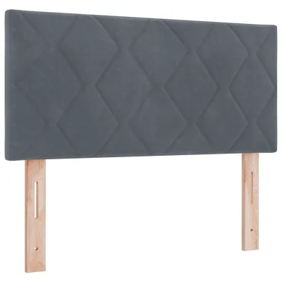 vidaXL Okrasna glava postelje z diamantnim blokovnim dizajnom temno siva 100 cm iz žameta