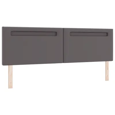 vidaXL Naslon za glavo Preprost dizajn Siva 180 cm umetno usnje