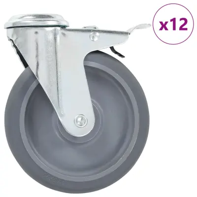 vidaXL Gibljiva kolesa z luknjami za sornik 12 kosov 125 mm